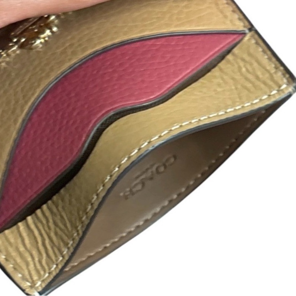 Coach Tan and Pink Key & Card Holder - Picture 2 of 3